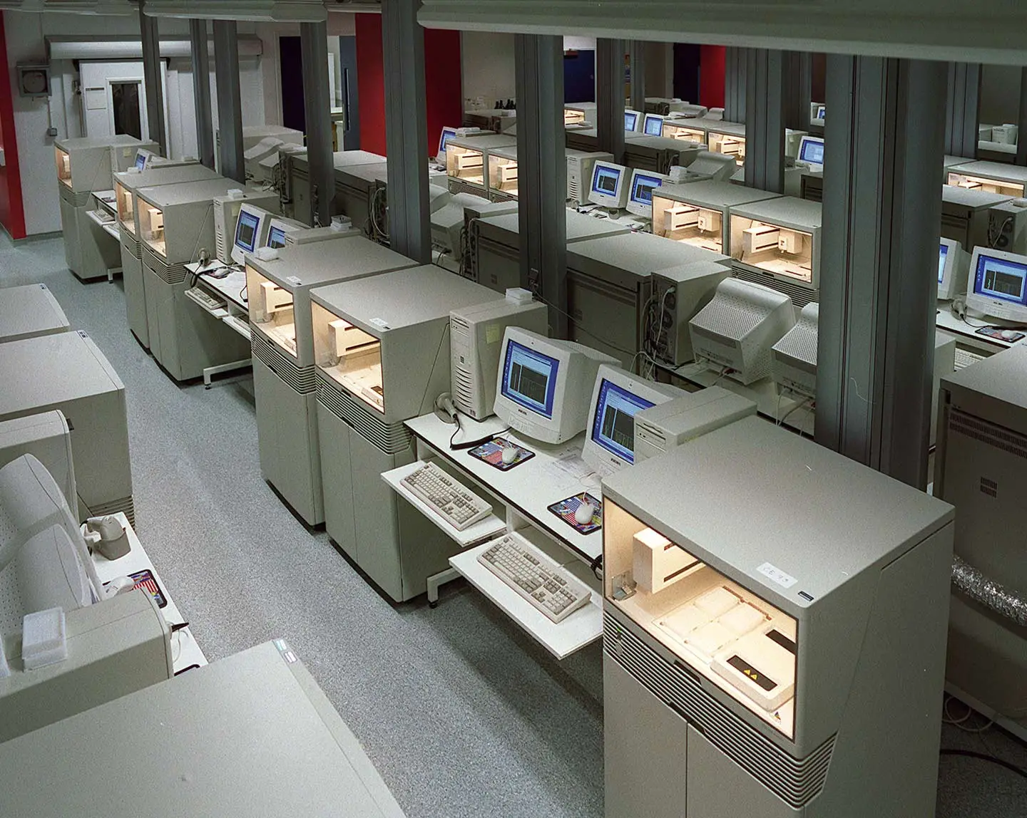 Applied Biosystems 3700 capillary sequencer, the workhorse of the Human Genome Project.